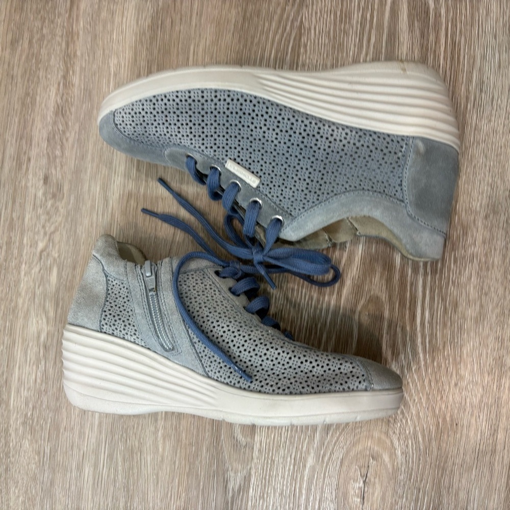 Stonefly Sky Blue Womens Easy 1 Low Top Trainers Wedge sz 6 EU 36